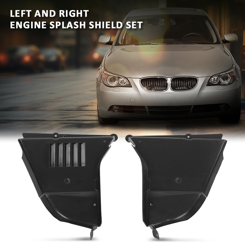 G-PLUS Engine Splash Shield Driver and Passenger Side Compatible with BMW 525i/530i Base 2004-2007,Fit BMW 545i 2004-2005,Fit BMW 525xi/530xi/550i/M5 Base 2006-2007 51717033754 51717033753