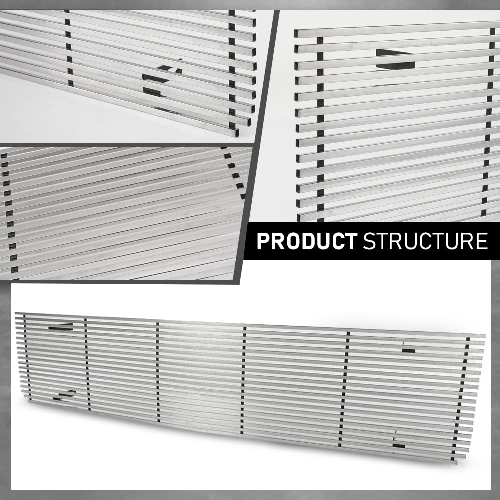 G-PLUS Main Stainless Steel Chrome Billet Grille Grill Compatible with Chevy Blazer C/K Pickup Suburban 1973-1980, Compatible with GMC C/K Pickup Suburban 1973-1980