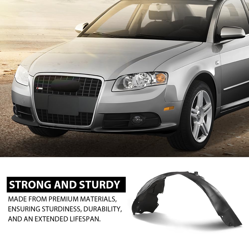G-PLUS Front Left Fender Liner Inner, Compatible with Audi A4 A4 Quattro 3rd Generation 2005-2008/ Audi S4 4th Generation 2005-2008, Driver Side, 8E0821171E, AU1250100