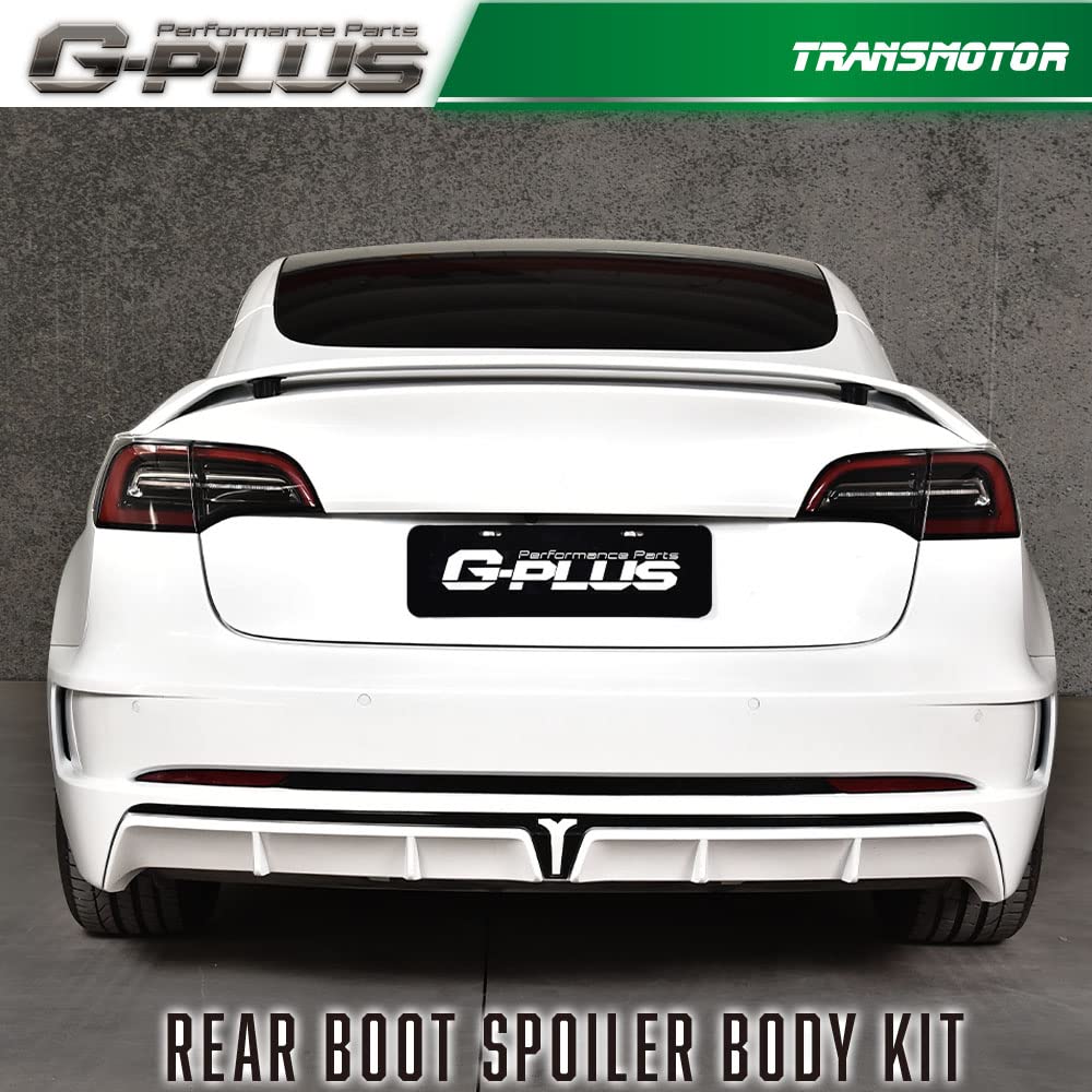 G-PLUS Rear Boot Spoiler Body Kit Compatible with 2017-2021Tesla Model 3 Tail Wing Rear Trunk Lid Spoiler