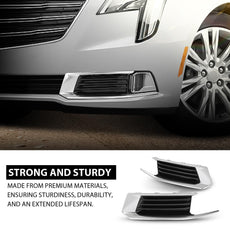 G-PLUS Fog Light Covers 2PCS for Cadillac XTS 2018-2019 Chrome Black Additional Angle