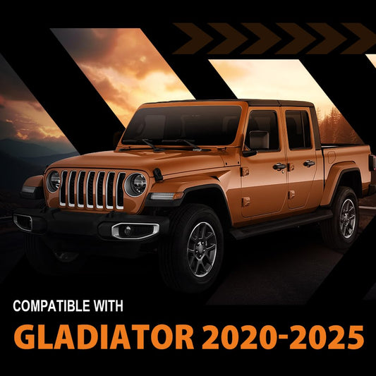 G-PLUS in-Channel Side Window Vent Visor Deflectors Rain Guards Compatible with Jeep Gladiator 2020-2026 Impact-Resistant PC 4 PCS Smoky