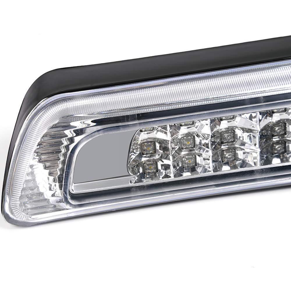 G-PLUS Third 3rd Brake Cargo Light Compatible With 2007-2016 Toyota Tundra Rear Roof Center High Mount Tail Lamps Replacement Chrome Housing Clear Lens