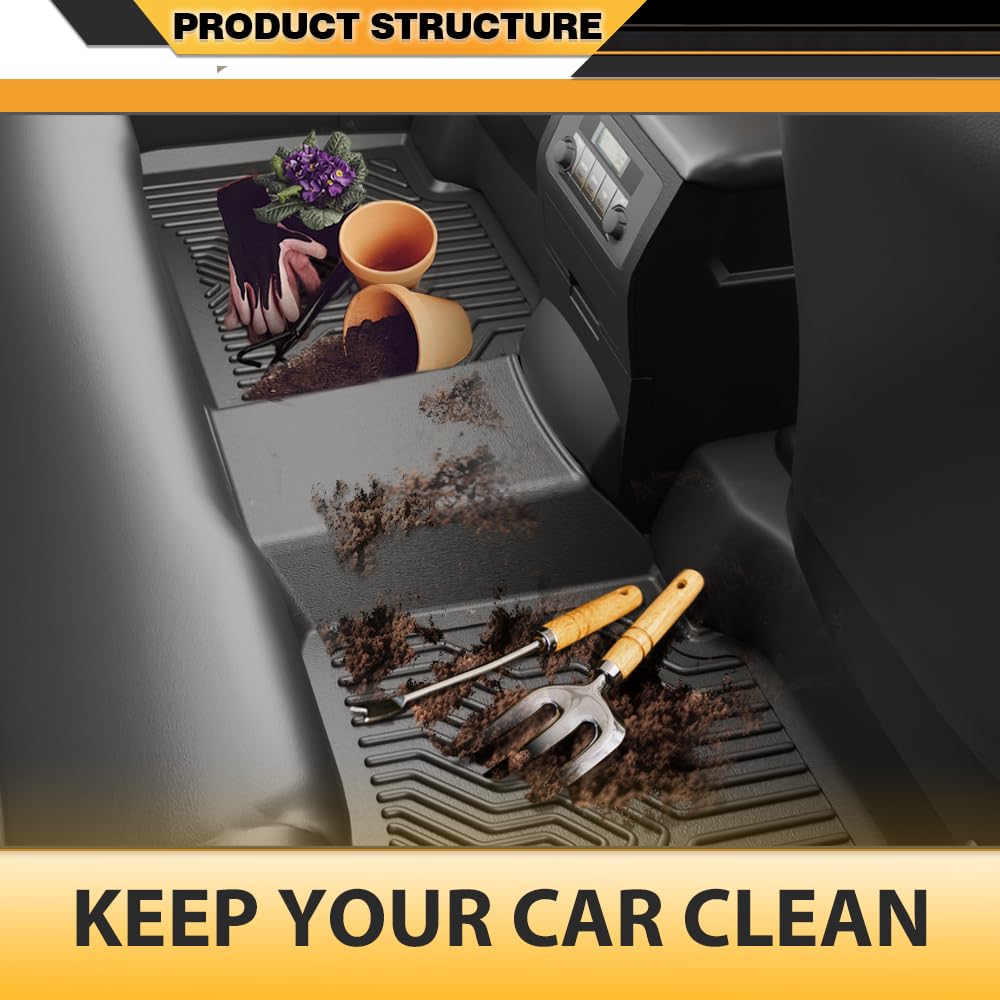 G-PLUS TPE Cargo Liners Compatible with Honda CRV 2023 2024 2025(Include Hybrid) Full Cover Protection All Weather, Floor Liners Car Accessories Black 1st & 2nd & 3rd Row 4PCS