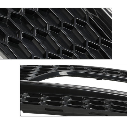 G-PLUS Front Bumper Fog Light Grilles Cover Trim Honeycomb Black with Black Ring Compatible with Audi A5 S-line/S5 2013-2017/Only Fit for S-Line Bumpers, NOT for Standard Bumpers 8T0807681M 8T0807682M