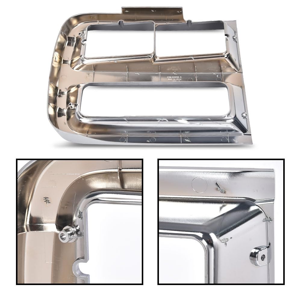 G-PLUS Front Headlight Headlamp Bezel Trim Chrome Surround Pair Compatible with Chevy G10 G20(submodel: Beauville, Chevy Van, Sportvan) 1992-1995/Fit Chevy G30 1992-1996 Headlight Bezel Silver