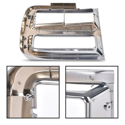G-PLUS Front Headlight Headlamp Bezel Trim Chrome Surround Pair Compatible with Chevy G10 G20(submodel: Beauville, Chevy Van, Sportvan) 1992-1995/Fit Chevy G30 1992-1996 Headlight Bezel Silver
