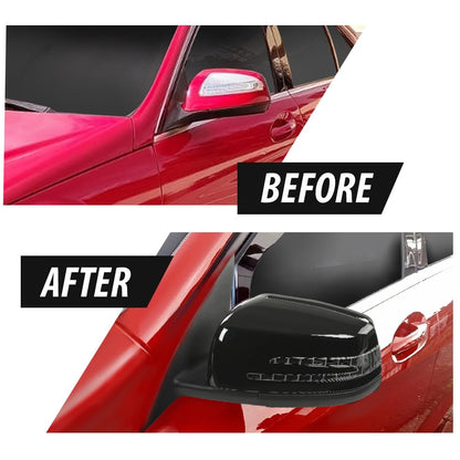 G-PLUS Rear View Mirror Driver and Passenger Side Compatible with Benz C Class W204 C200 C180 C300 2008-2013/Not Fit the Coupe 2048106376 2048106476 Glossy Black
