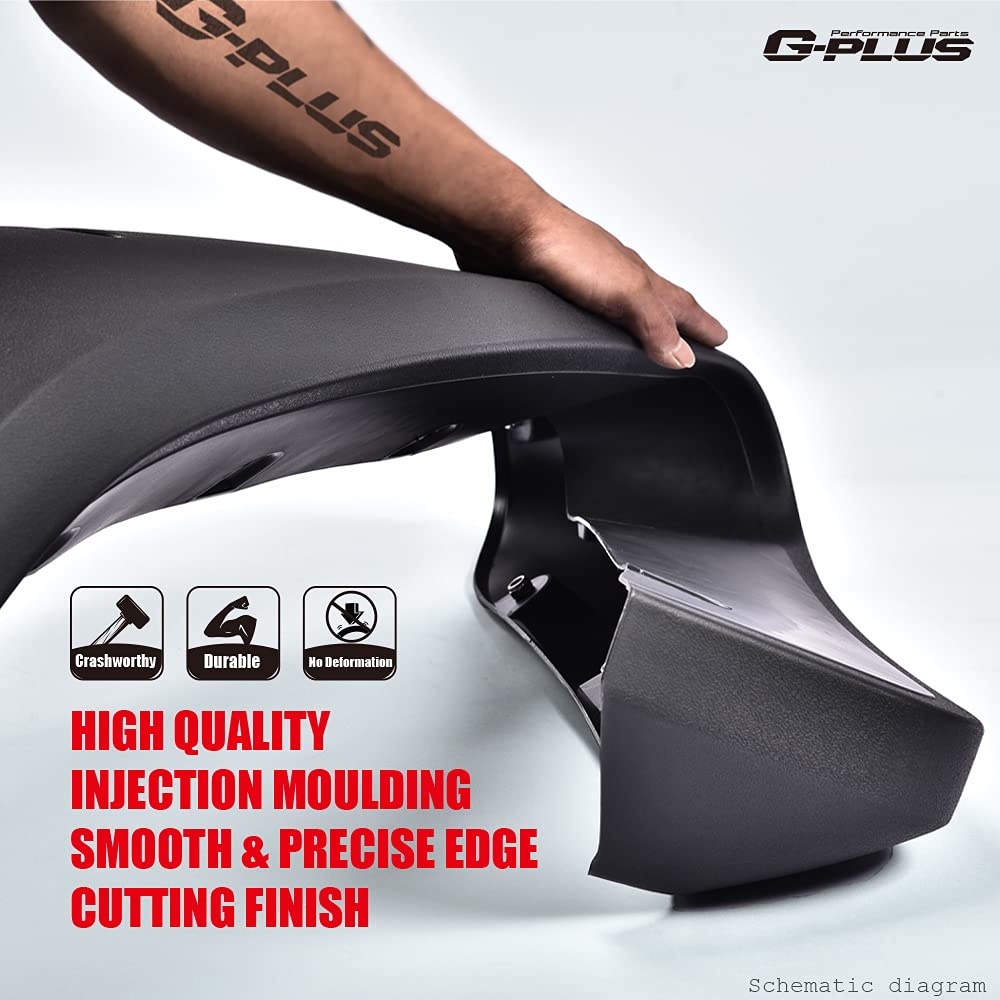 G-PLUS Fender Flares Compatible with Nissan Titan 2004-2015 w/o Bedside Lockbox, Front & Rear Wheel Cover Protector Vent Trim Textured Pocket Riveted