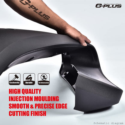 G-PLUS Fender Flares Compatible with Nissan Titan 2004-2015 w/o Bedside Lockbox, Front & Rear Wheel Cover Protector Vent Trim Textured Pocket Riveted