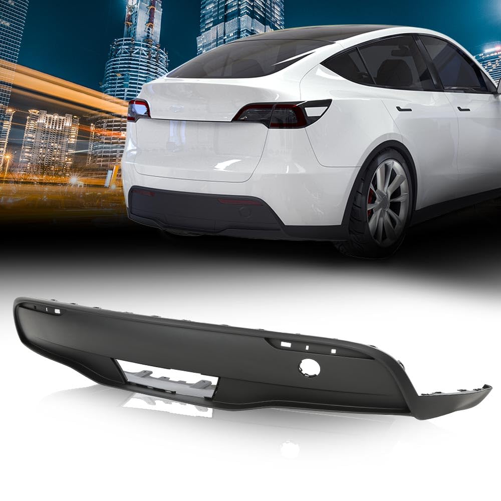 G-PLUS Rear Bumper Lower Fascia Valance Cover Trim Compatible with Tesla Model Y 2020 2021 2022 1494006-00-A, 149400600A, 1494006 00 A, Black Textured
