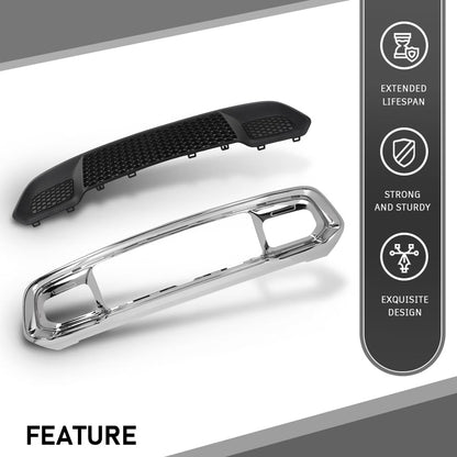 G-PLUS Front Lower Grille & Bumper Grill Bezel Chrome Compatible with Jeep Grand Cherokee 2017-2022 5ZM53SZ0AA