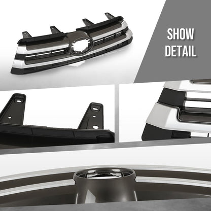 G-PLUS Front Bumper Upper Grille Compatible with Toyota Highlander 2017 2018 2019 531010E230 Chrome Black