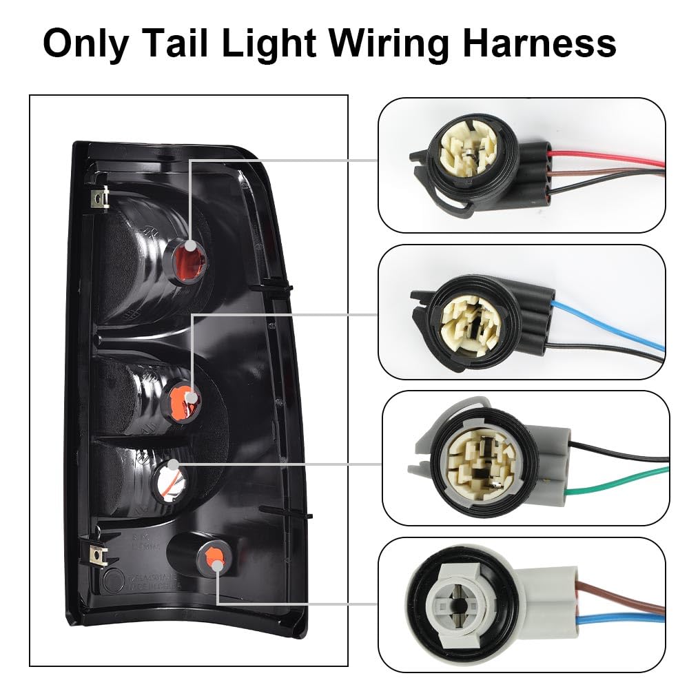G-PLUS Tail Light Wiring Harness, Compatible with Chevy Silverado 1500 2500HD 3500 2003-2006/ Silverado 1500 1500HD 2500HD 3500 Classic 2007/ Silverado 1500HD 2005-2006 16531401 Rear Left