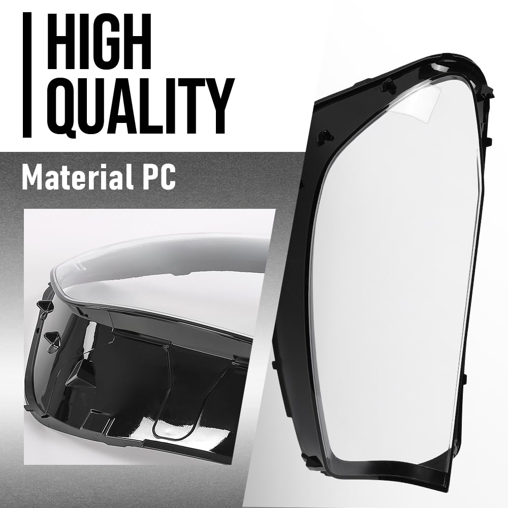 G-PLUS Headlight Lens Cover Compatible with Benz GLS X167 GLS350 GLS350d GLS500 GLS550 GLS450 GLS580 2020-2023 Fit Benz GLS63 AMG 2021-2023 Left & Right Front Headlamp Lens Cover Clear