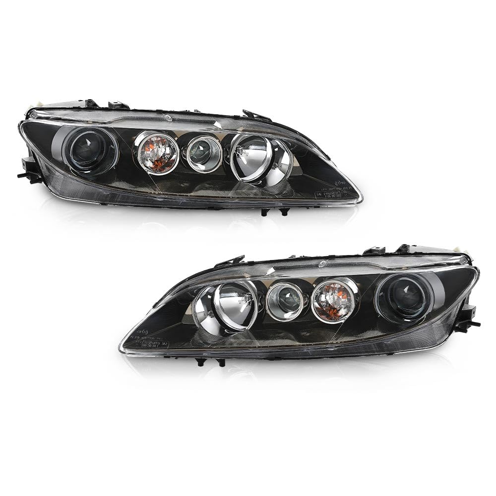G-PLUS Headlights Headlamp Compatible with 2006-2007 Mazda 6 Mazdaspeed,Fit 2006-2008 Mazda 6 (submodel: i, S,GS, GT)