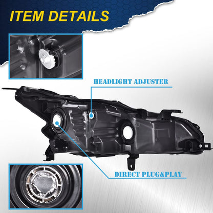 G-PLUS Projector Headlights,Fit 2019 2020 Nissan Altima 4-Door Sedan S SL SV SR ONE,(ONLY For Factory Halogen Headlights),Automotive Headlamps Chrome Housing,Driver Side(Left),faros delanteros