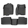 G-PLUS TPE Cargo Liners Compatible with 1999-2007 Chevy Silverado/GMC Sierra 1500 2500 (Fits Extended Cab Trucks Only) 3PCS Black Floor Liners 1st & 2nd Row All Weather Full Protection