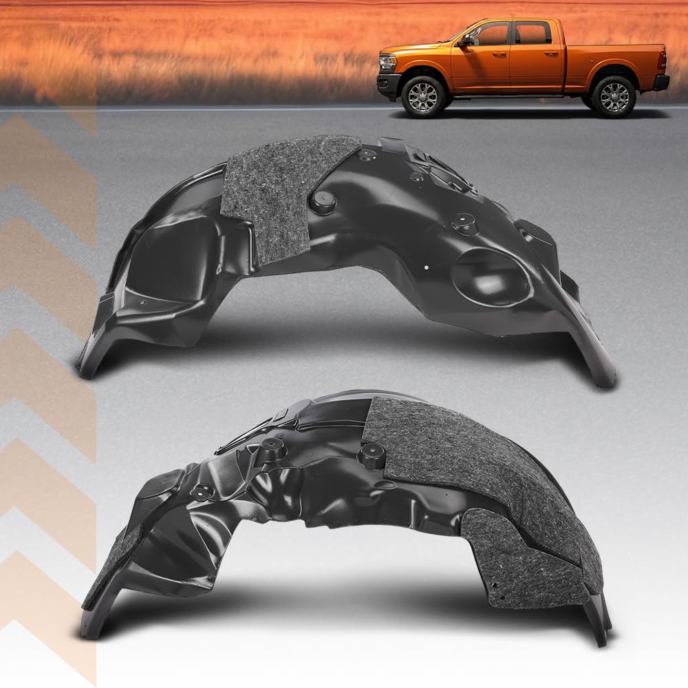 G-PLUS Front Inner Fender Liner Set Compatible with Dodge Ram 2500 3500 2019-2022 CH1248208, CH1249208, 68361450AB, 68361451AA Black