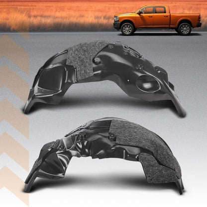 G-PLUS Front Inner Fender Liner Set Compatible with Dodge Ram 2500 3500 2019-2022 CH1248208, CH1249208, 68361450AB, 68361451AA Black