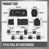 G-PLUS Seat Covers Full Kit Factory Style Compatible with Chevy Silverado 1500/2500/3500 LT, Custom and Trailboss Crew Cab New Body Style 2019 2020 2021 Black