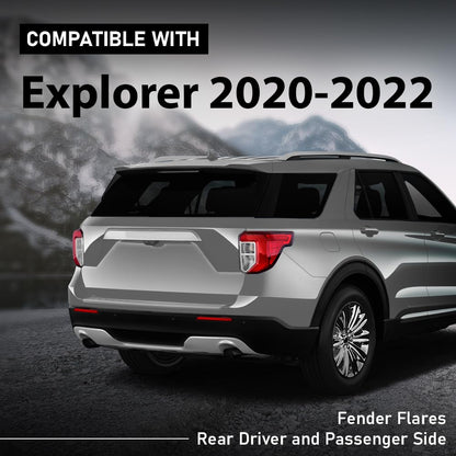 G-PLUS Rear Left & Right Fender Flares 4PCS Compatible with Ford Explorer 2020 2021 2022 Wheel Opening Molding Arch Trim, Factory Style