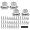G-PLUS Rear Wheel Cover Axle 33mm Spiked Hub Cover Kit Removable Caps Compatible with Semi-Trucks 22.5" and 24.5" Wheels ABS Chrome Semi Truck Hub Covers
