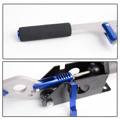 G-PLUS Hydraulic Handbrake Universal Ebrake Fit for Drift Track Rally Racing Emergency Parking E-Brake Adjustable Pre-Load & Pin Locations Vertical Horizontal with Anti-Slip Sponge Handle Blue