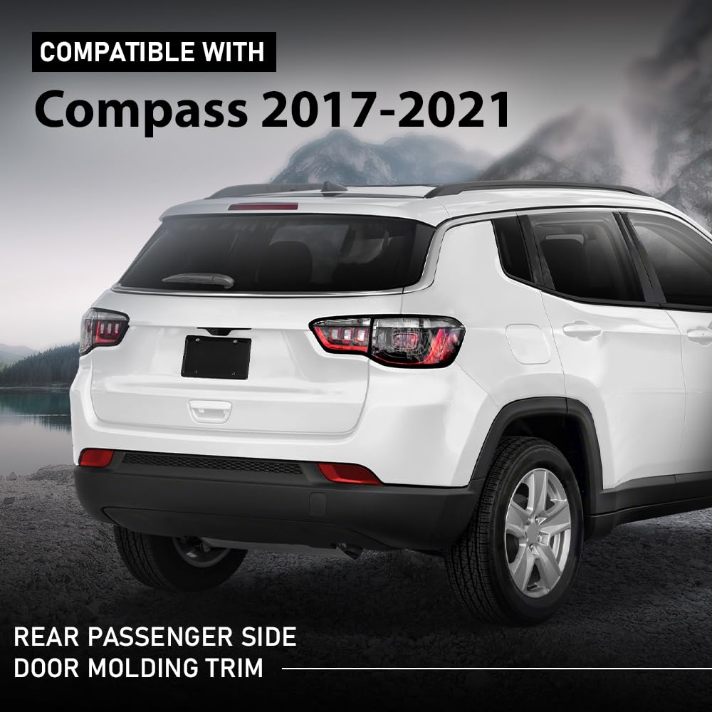 G-PLUS Door Molding and Beltlines Rear Passenger Compatible with Jeep Compass 2017-2024 5UP26RXFAB, CH1505111