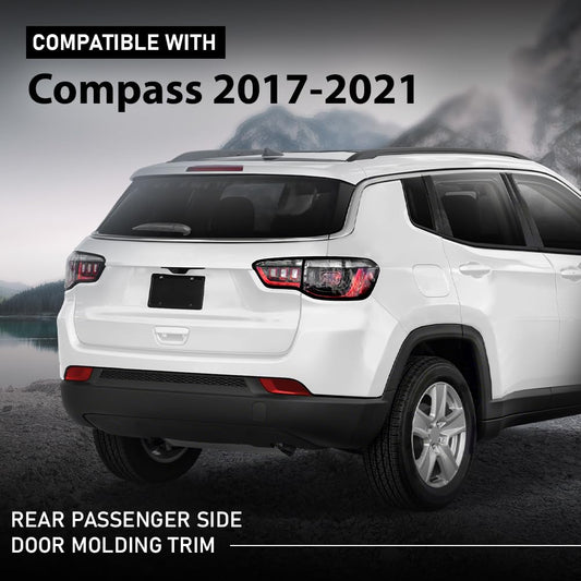 G-PLUS Door Molding and Beltlines Rear Passenger Compatible with Jeep Compass 2017-2024 5UP26RXFAB, CH1505111