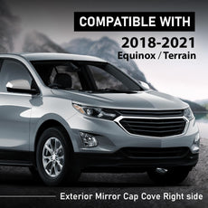 G-PLUS Mirror Cover Cap for Chevy Equinox GMC Terrain 2018-2021 Chrome Front View