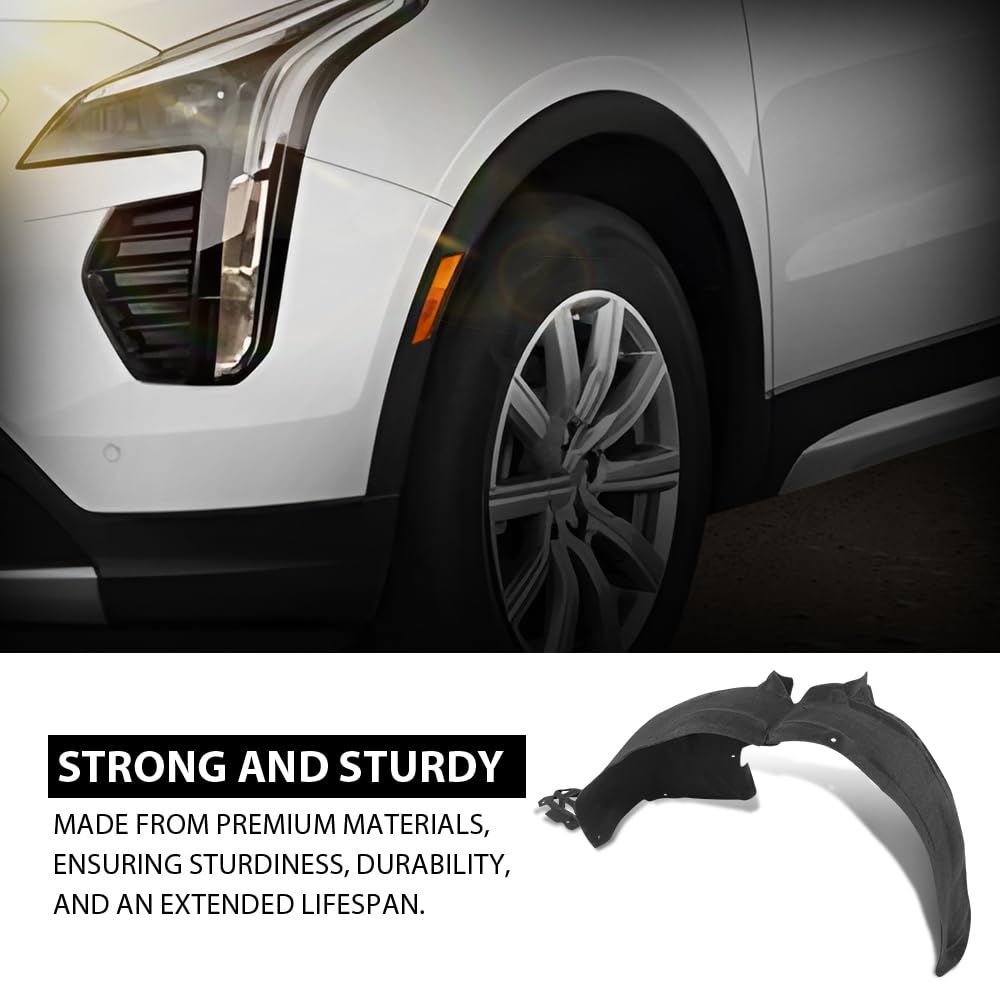 G-PLUS Fender Liner Inner Left Compatible with Cadillac XT4 (submodel: Luxury, Premium Luxury, Sport) 2019-2023 84557829, GM1248306 Front Driver Side Black