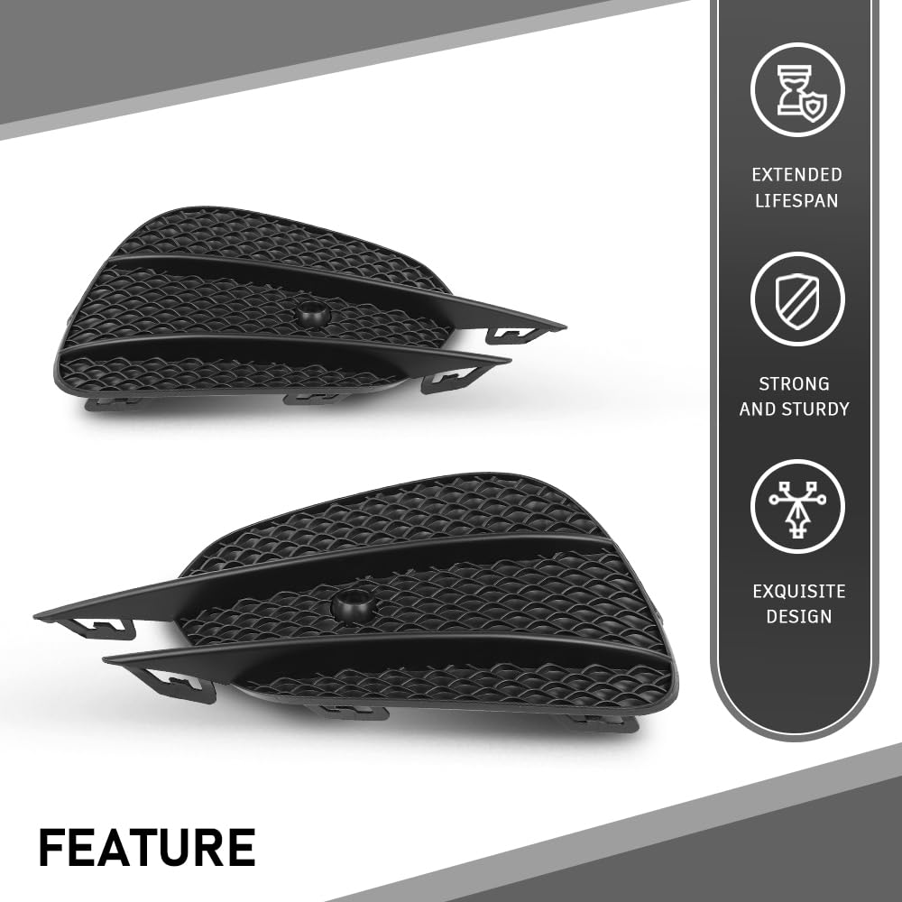 G-PLUS Front Bumper Grille Fog Light Cover Trim Compatible with Benz E-Class W213 E200 E260 E300 E350 E400 Sport 2016-2020 2138856700