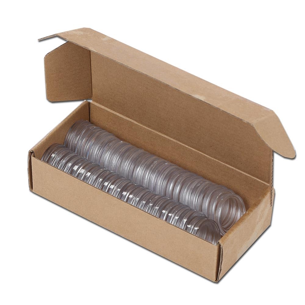 G-PLUS 50 Direct Fit Airtight 30.6mm Coin Holders Capsule Fit for JFK Half Dollar w/Box