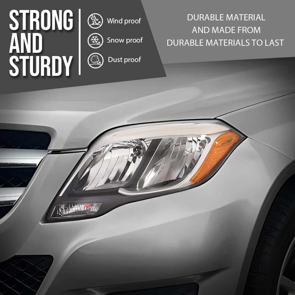 G-PLUS Headlight Lens Cover Compatible with Benz GLK X204 GLK250 GLK280 GLK300 GLK350 2013 2014 2015 Left & Right Front Headlamp Lens Cover Clear
