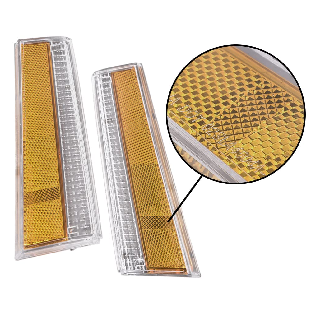 G-PLUS Side Marker Turn Light Lenses Compatible with Chevy Malibu & El Camino 1978-1979 Clear & Amber Lens Gray Housing Side Marker Lamps Cover 913607 913608 5969443 5969445