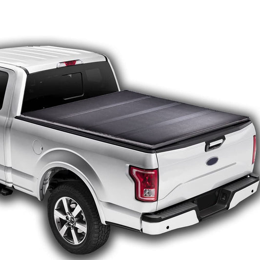 G-PLUS T4 Four-Fold Hard Lock 8Ft Truck Tonneau Cover Compatible with 2004-2008 Ford F150 | ONLY Fits Standard Cab Or Super Cab | 8'Long Bed Black