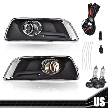 G-PLUS Bumper Fog Lights Pair Compatible With 2013-2015 Chevy Malibu Clear Front Bumper Fog Lights With Switch+Wiring One Pair Front Bumper Driving Fog Lamps GM2592301 GM2593301