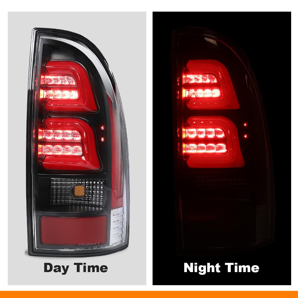 G-PLUS LED Tail Lights Brake Lamp Compatible with Toyota Tacoma 2005-2015,Left & Right Red Black Lens,Rear Lights Luces Traseras, Faros Traseros 8155004150, 8156004150Assembly