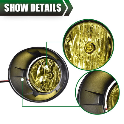 G-PLUS Front Bumper Fog Light Kit Compatible With 2010-2013 Chevy Camaro(NOT Fit For ZL1 Models or RS (RALLY SPORT) Models) GM1038118 GM1039118 Fog Lamps Wiring & Switch Kit (Yellow Lens)