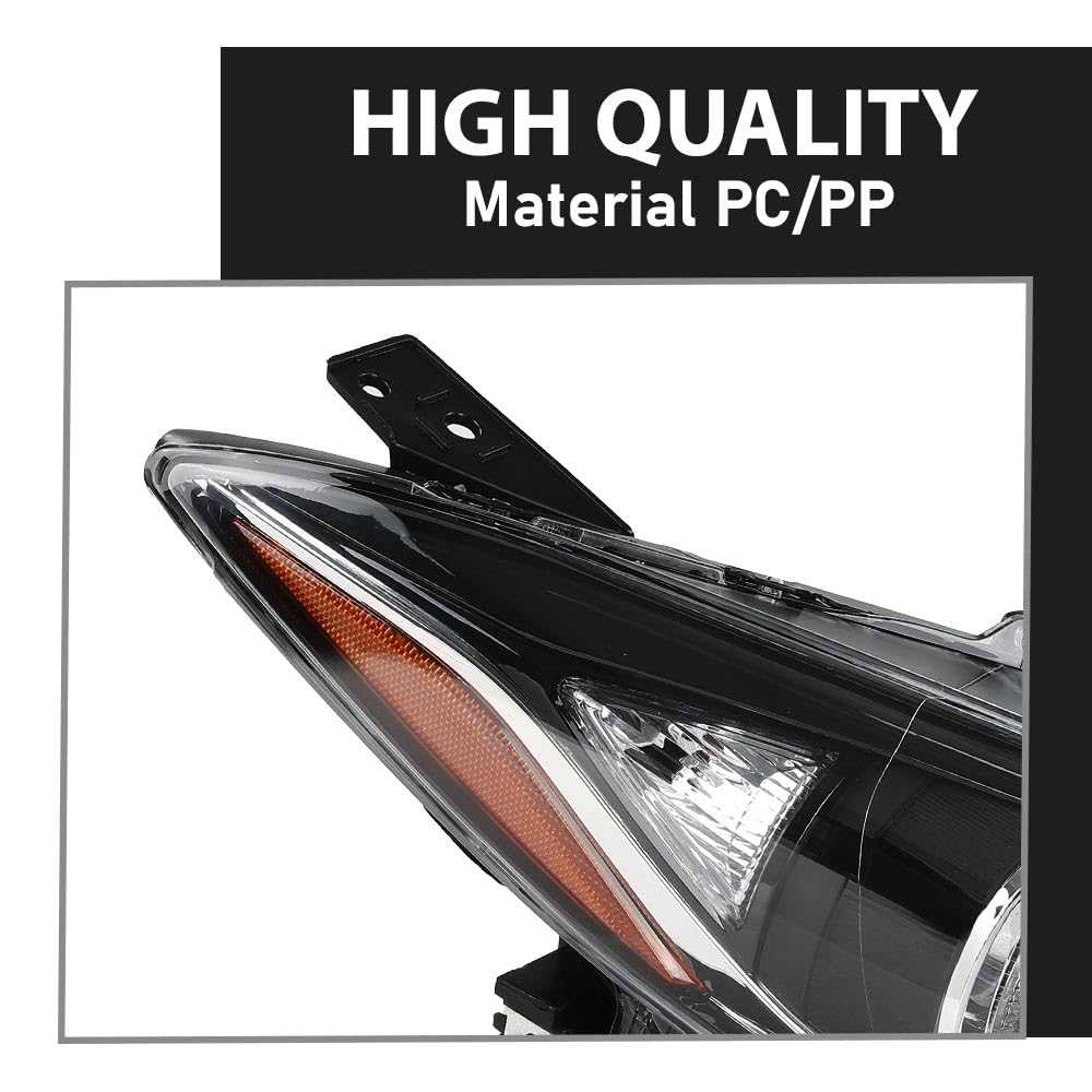 G-PLUS Projector Headlights Assembly Headlamps Compatible with Mazda 3 2014 2015 2016,Clear Lens Black Housing Amber Reflector,faros delanteros BPW1510K0 BPW1510L0