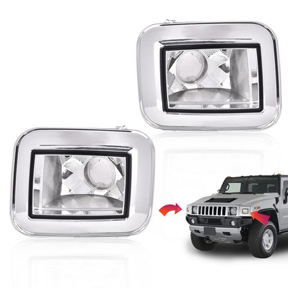 G-PLUS Front Clear Chrome Parking Signal Light Set Compatible with 2003-2008 H2 Hummer 2005-2008 H2 SUT White 844176006196