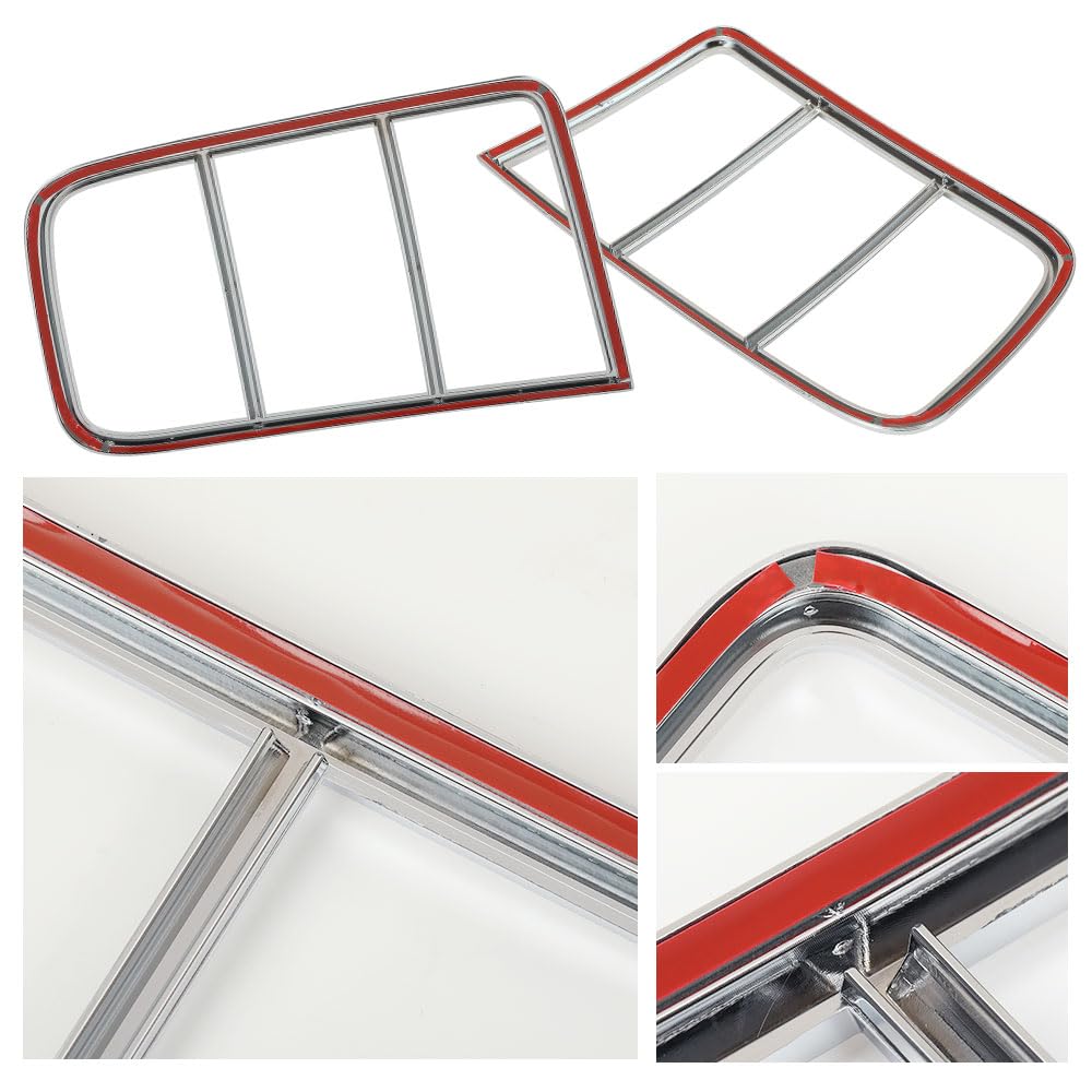 G-PLUS Chrome Taillight Tail Light Bezel Covers Compatible with Ford Mustang 2005-2009 Triple Chrome Plated Silver