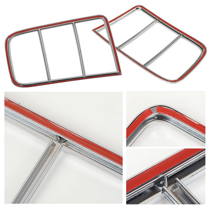 G-PLUS Chrome Taillight Tail Light Bezel Covers Compatible with Ford Mustang 2005-2009 Triple Chrome Plated Silver