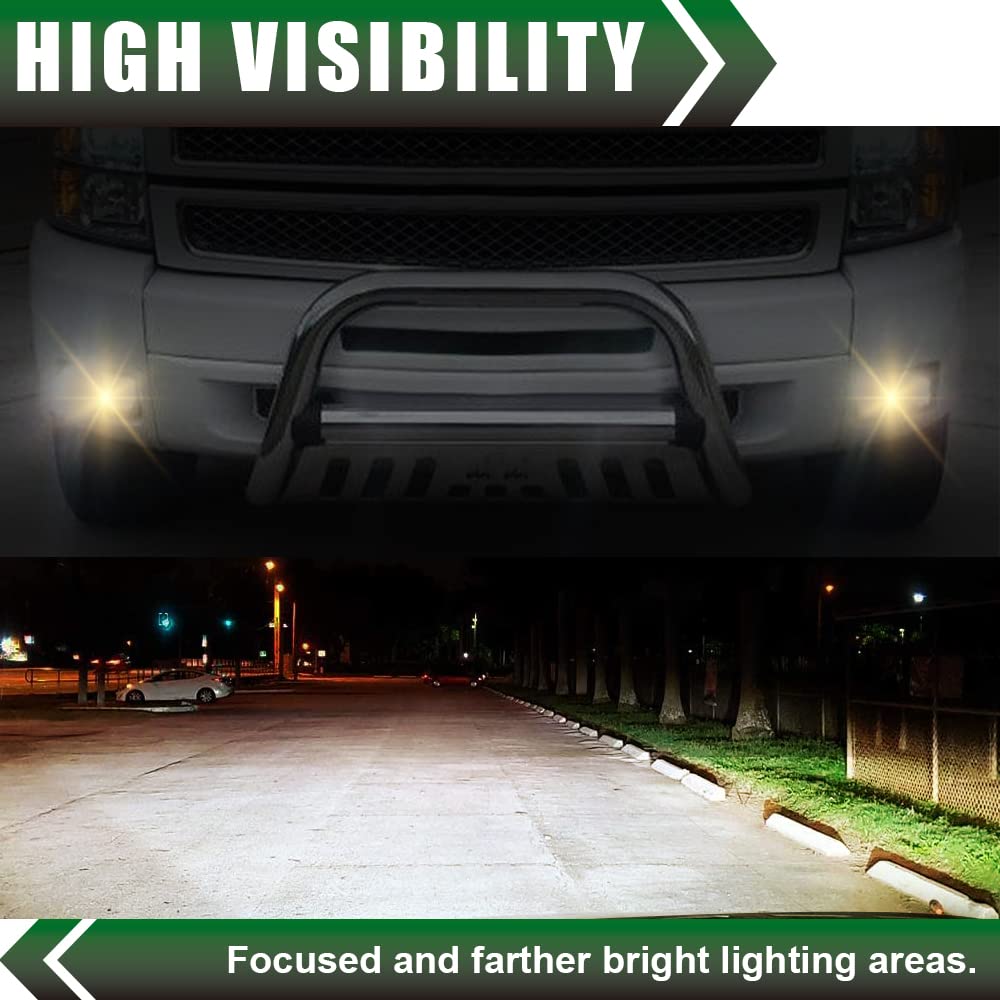 G-PLUS Fog Light Compatible With 2013-2015 Chevy Silverado,OE Style Front Fog Lamp Bezel Cover Shell,A Pair
