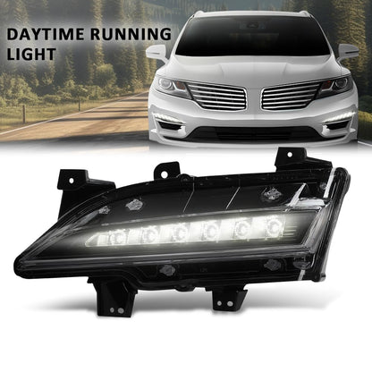 G-PLUS LED Front Fog Light Daytime Running Light Lamp Compatible with Lincoln MKC 2015-2018 EJ7Z13200D, FO2562100 Black Left Side