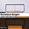 G-PLUS Paired chrome plated 4x6 headlamp visors with amber LED strips - clear lens