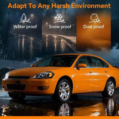 G-PLUS LED DRL Headlights Assembly, Fit 2006-2007 Chevy Monte Carlo/2006-2013 Chevy Impala/2014-2016 Chevy Impala Limited Bumper Headlamps, Clear Lens Black Housing Amber Reflector,faros delanteros