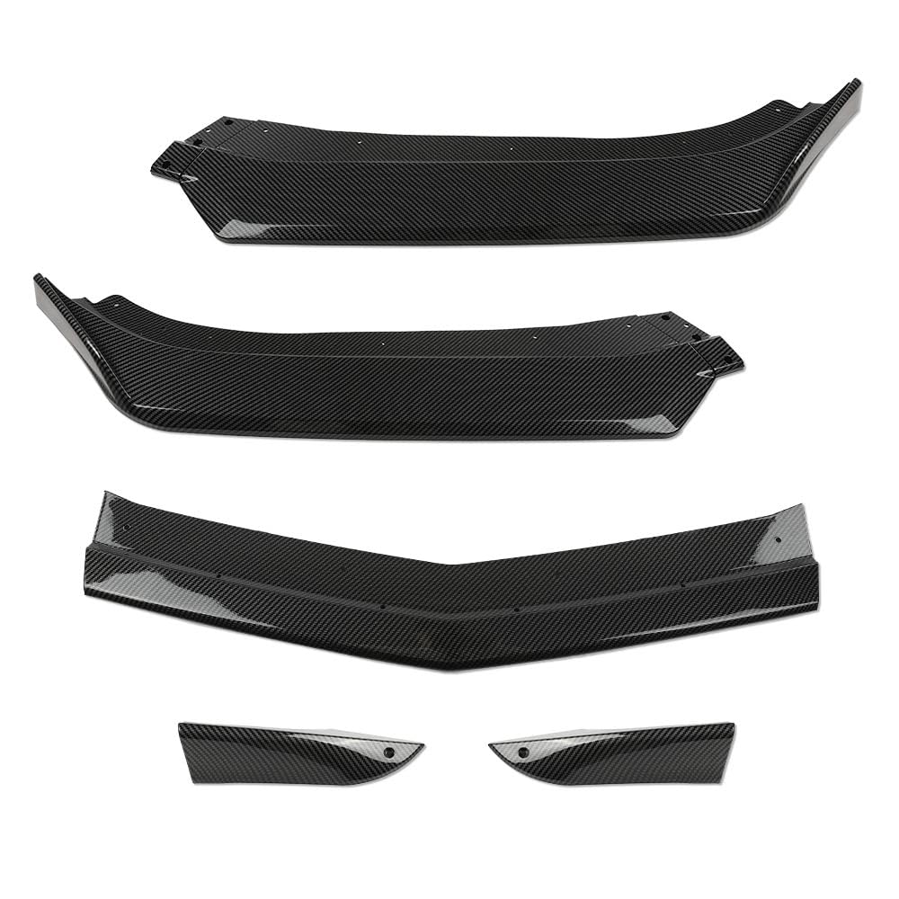 G-PLUS Front Bumper Lip Splitter 1LE Style Compatible with Chevy Camaro LT/LS/RS/SS Models 2016-2023 (Will Not Fit ZL1 Bumper Models) Textured Carbon Fiber Black