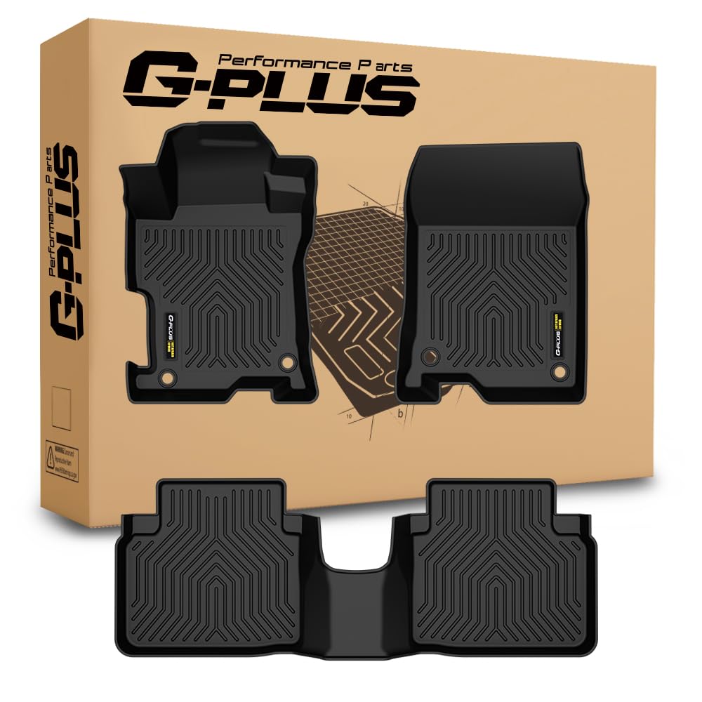 G-PLUS Floor Mats Fit 2008-2012 Honda Accord Sedan 4-Door (Not Fit Coupe 2-Door) TPE All Weather Custom Fit Full Cover Protection Floor Cargo Liners 1st & 2nd Row Black